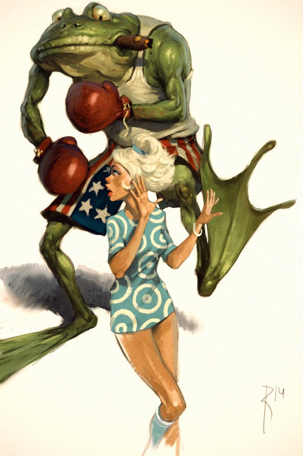 Иллюстрации с яркими персонажами Вальдемара Казака