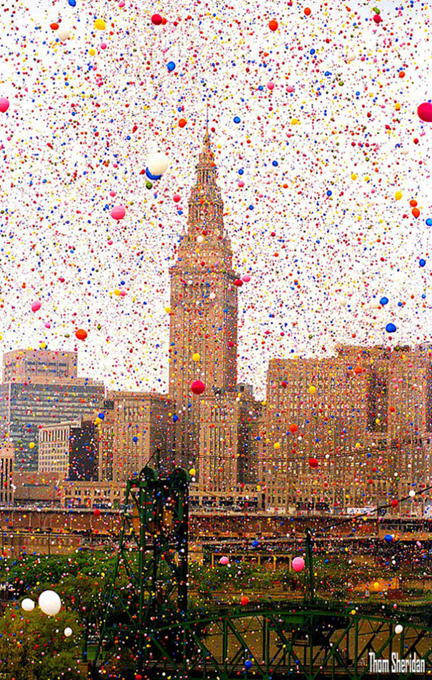 Мировой рекорд с воздушными шарами в Кливленде в 1986 году-5