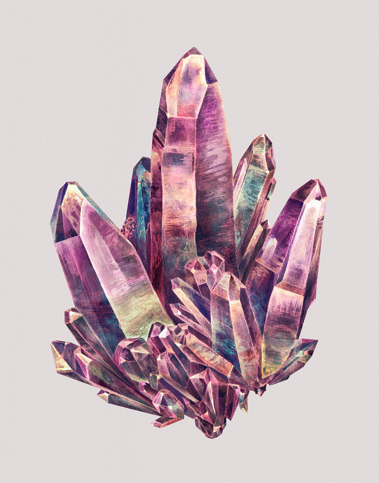 Минеральный восторг: акварельные рисунки кристаллов Карины Эйбатовой