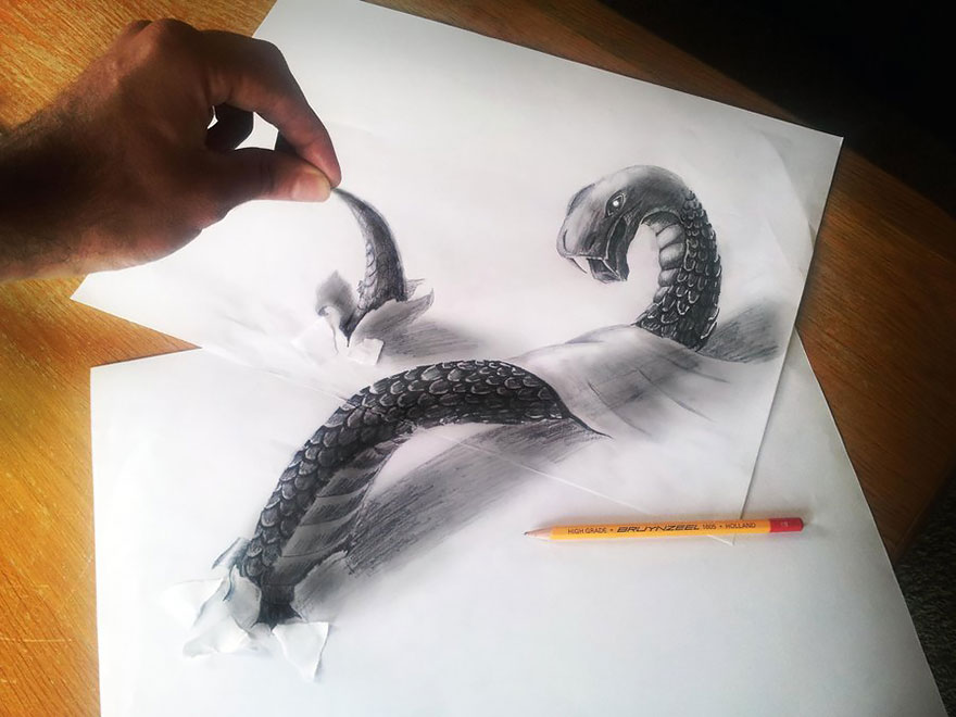 Лучшие карандашные 3D рисунки - 32 шедевра-107