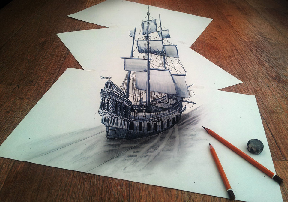 4mind-blowing-3D-drawing-on-flat-sheet-of-paper