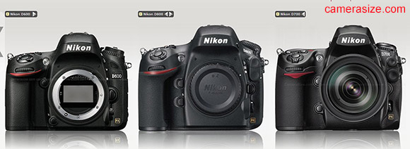 Nikon D600, D700, D600 cameras side by side