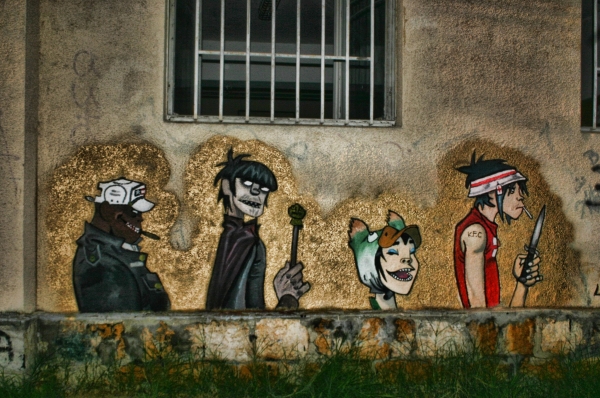 Gorillaz – уличное искусство в городе Крагуевац, Сербия