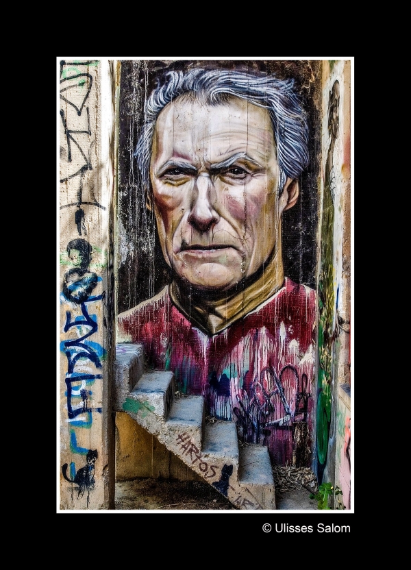 Клин Иствуд в уличном искусстве в Sant Just Desvern, Барселона