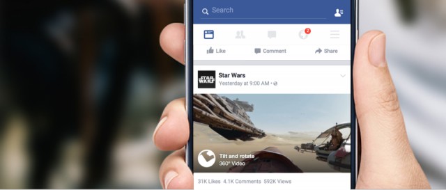 Facebook уже поддерживает 360-градусное видео