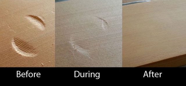 Как удалить вмятины с деревянной поверхности при помощи утюга
