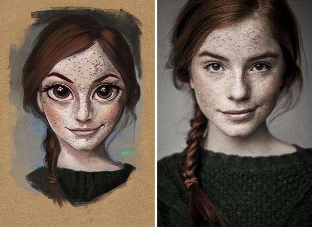 Художник Хулио Сезар превращает фотографии случайных людей в симпатичные иллюстрации