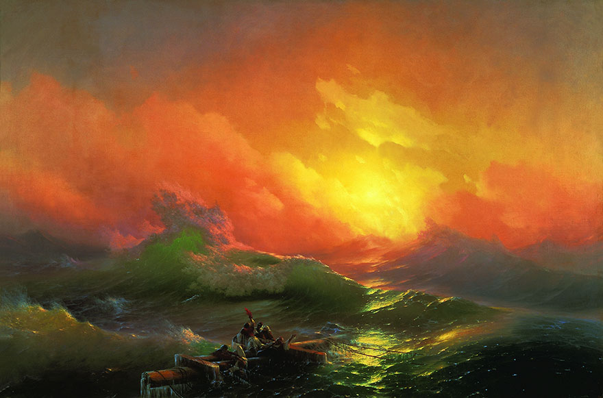 Гипнотизирующие полупрозрачные волны бушующего моря в картинах Ивана Айвазовского-3