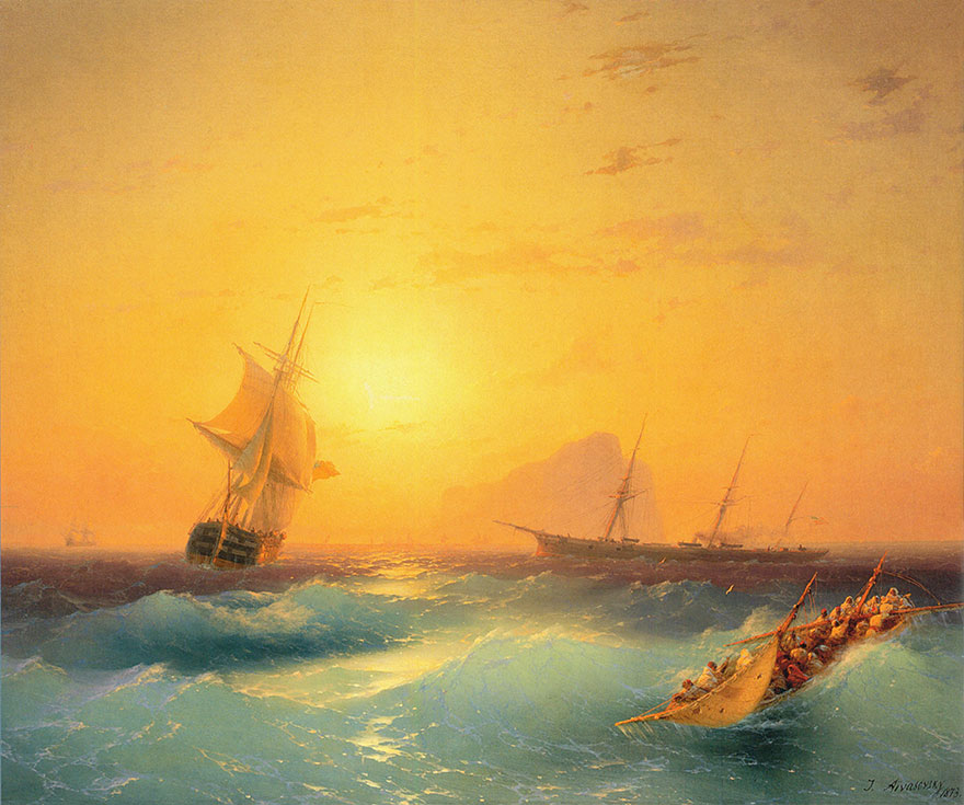Гипнотизирующие полупрозрачные волны бушующего моря в картинах Ивана Айвазовского-9