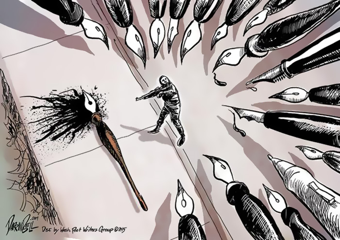 Перо сильнее меча: карикатуристы всего мира отдают дань памяти жертвам 