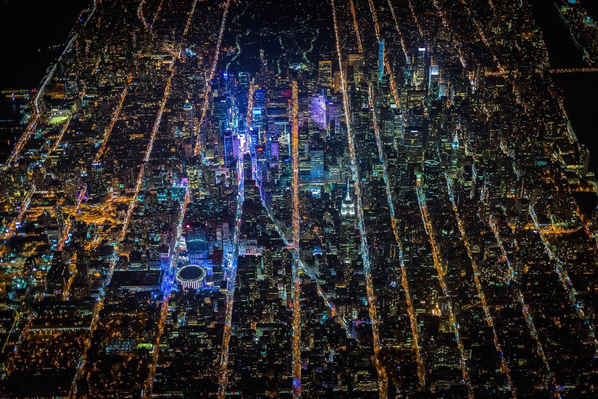Вечерний Нью-Йорк с высоты 2285 м - фото с вертолёта - 3