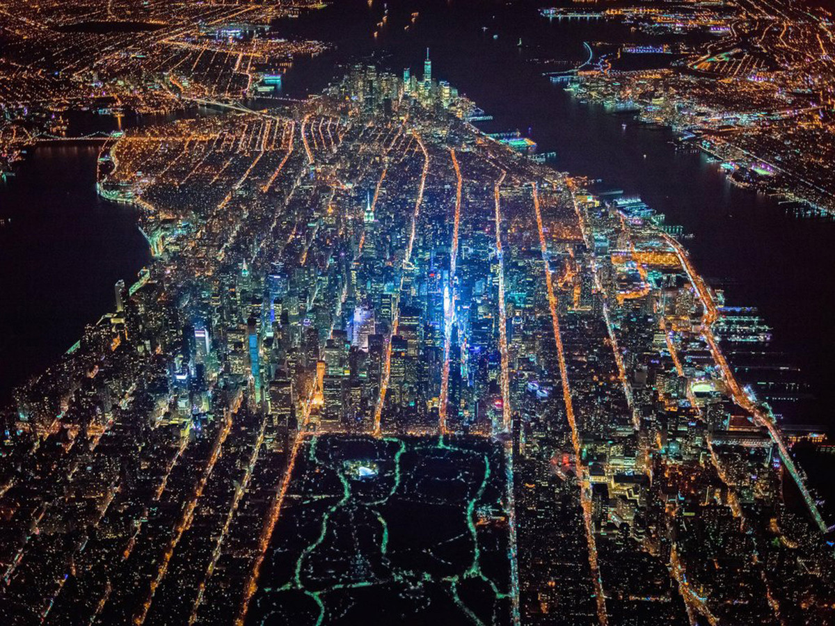 Вечерний Нью-Йорк с высоты 2285 м - фото с вертолёта - 10