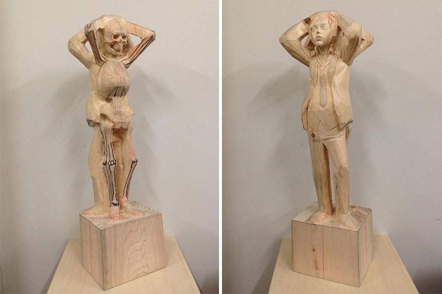 Сюрреалистические деревянные скульптуры Йошитоши Канемаки-19