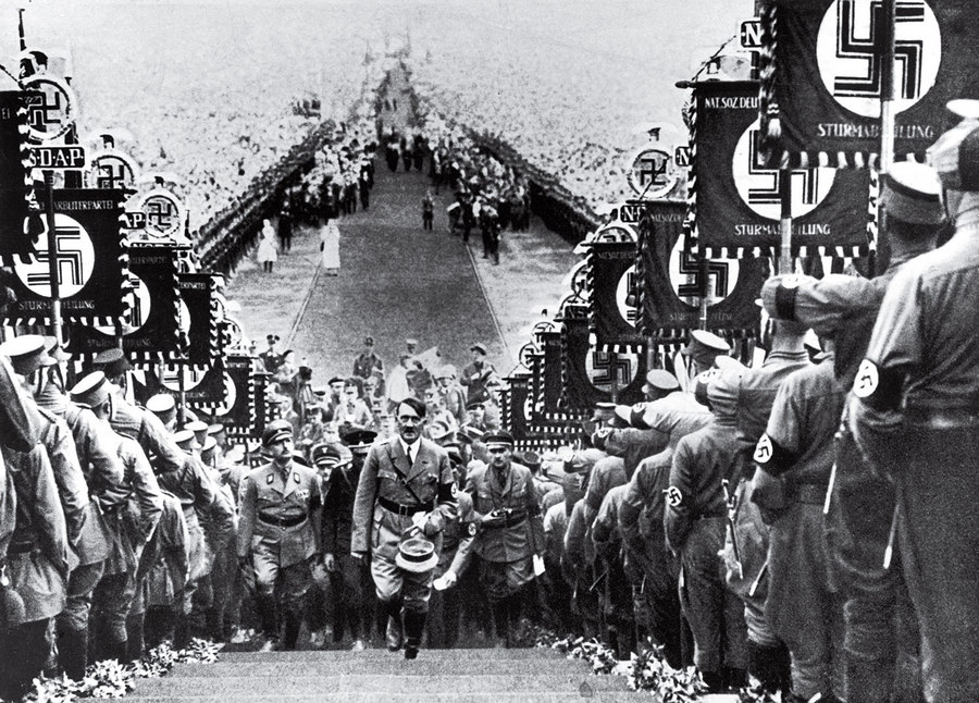 Hitler at a Nazi Party Rally Heinrich Hoffmann 1934