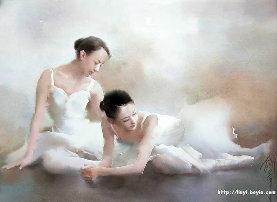 Нежные акварельные картины Лю Йи  29
