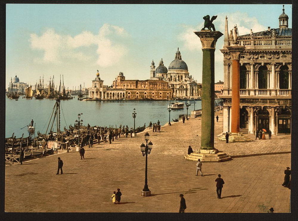 Цветные фотохромные ретро фотографии Венеция Италия 18