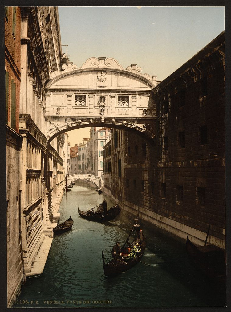 Цветные фотохромные ретро фотографии Венеция Италия 73