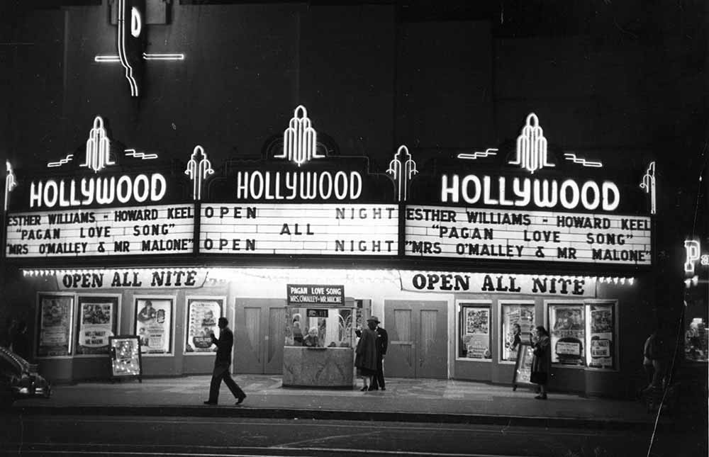 Голливудский кинотеатр в Лос-Анджелесе, Калифорния, 1951. Автор Курт Хаттон