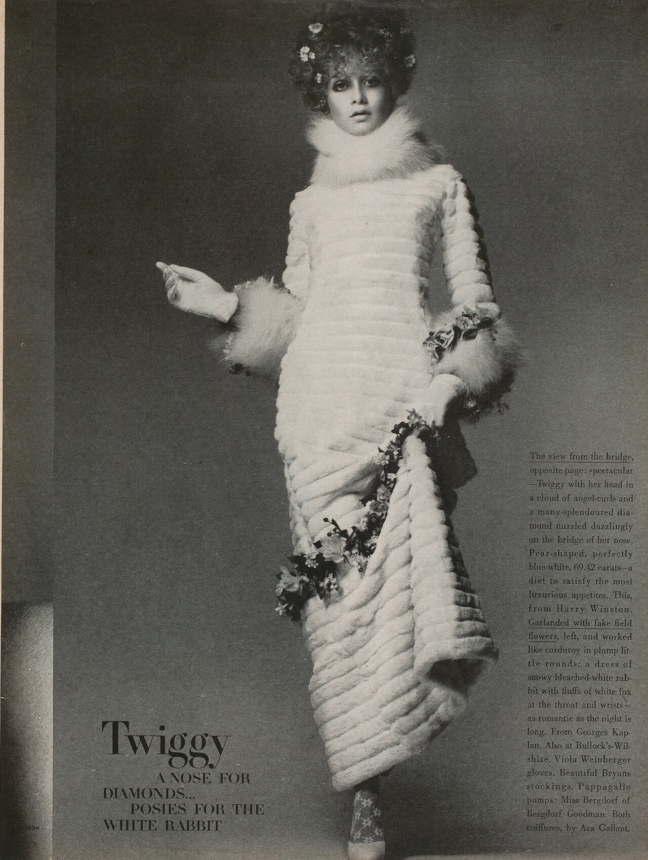 Твигги, букеты для белого кролика, 1 ноября 1967 г. Фотограф Ричард Аведон