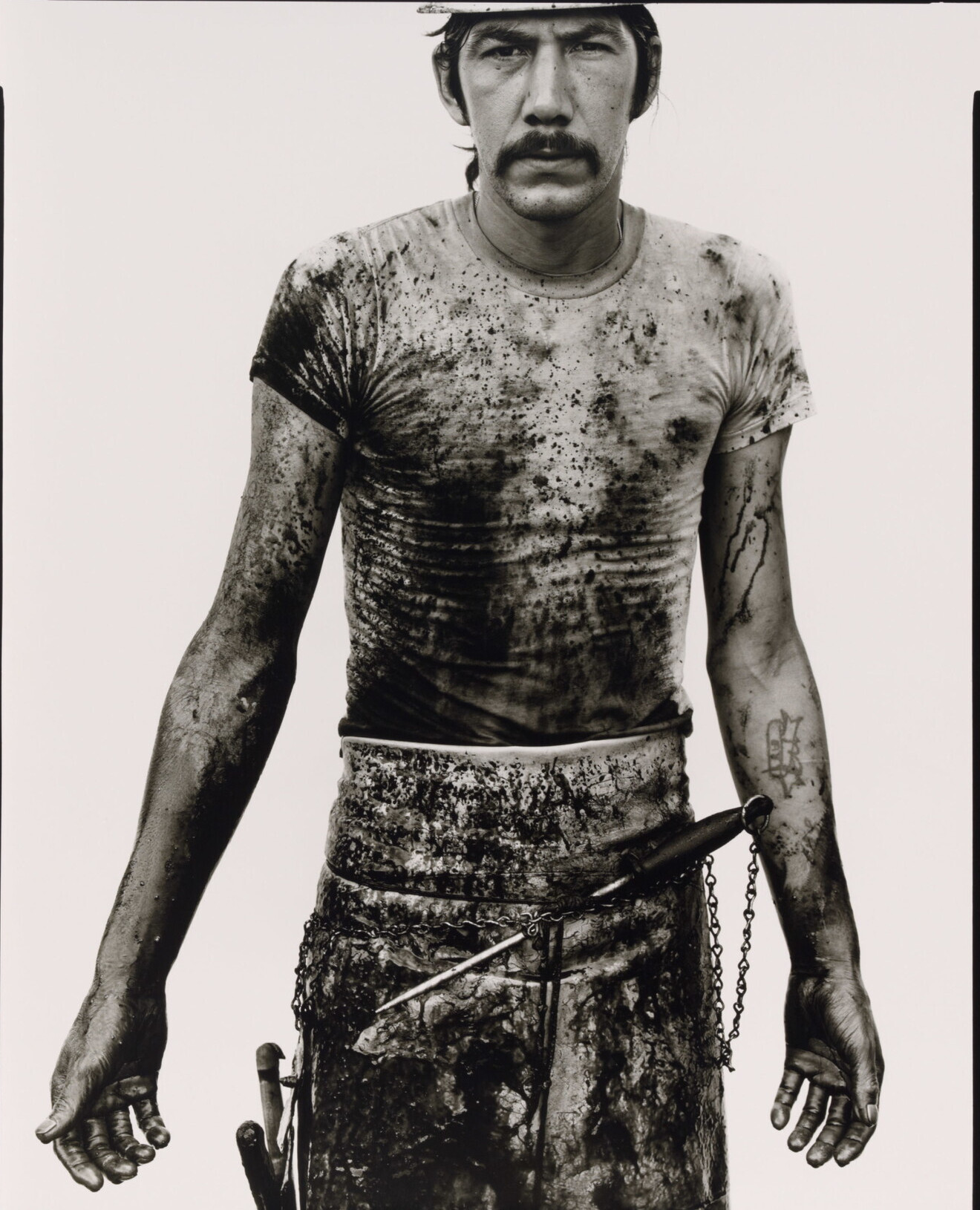 Блю Клауд Райт, работник скотобойни, Омаха, Небраска, 1979 г. Фотограф Ричард Аведон
