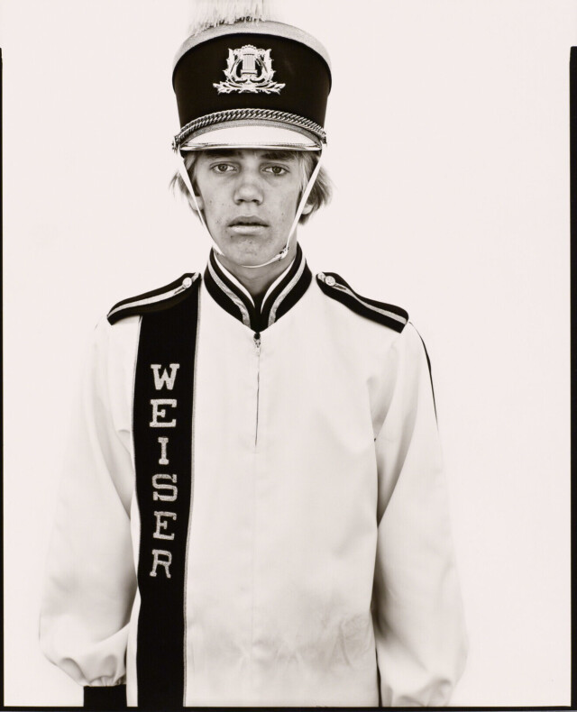 Крейг Панике, барабанщик, группа средней школы, Вайзер, Айдахо, 1981 г. Фотограф Ричард Аведон