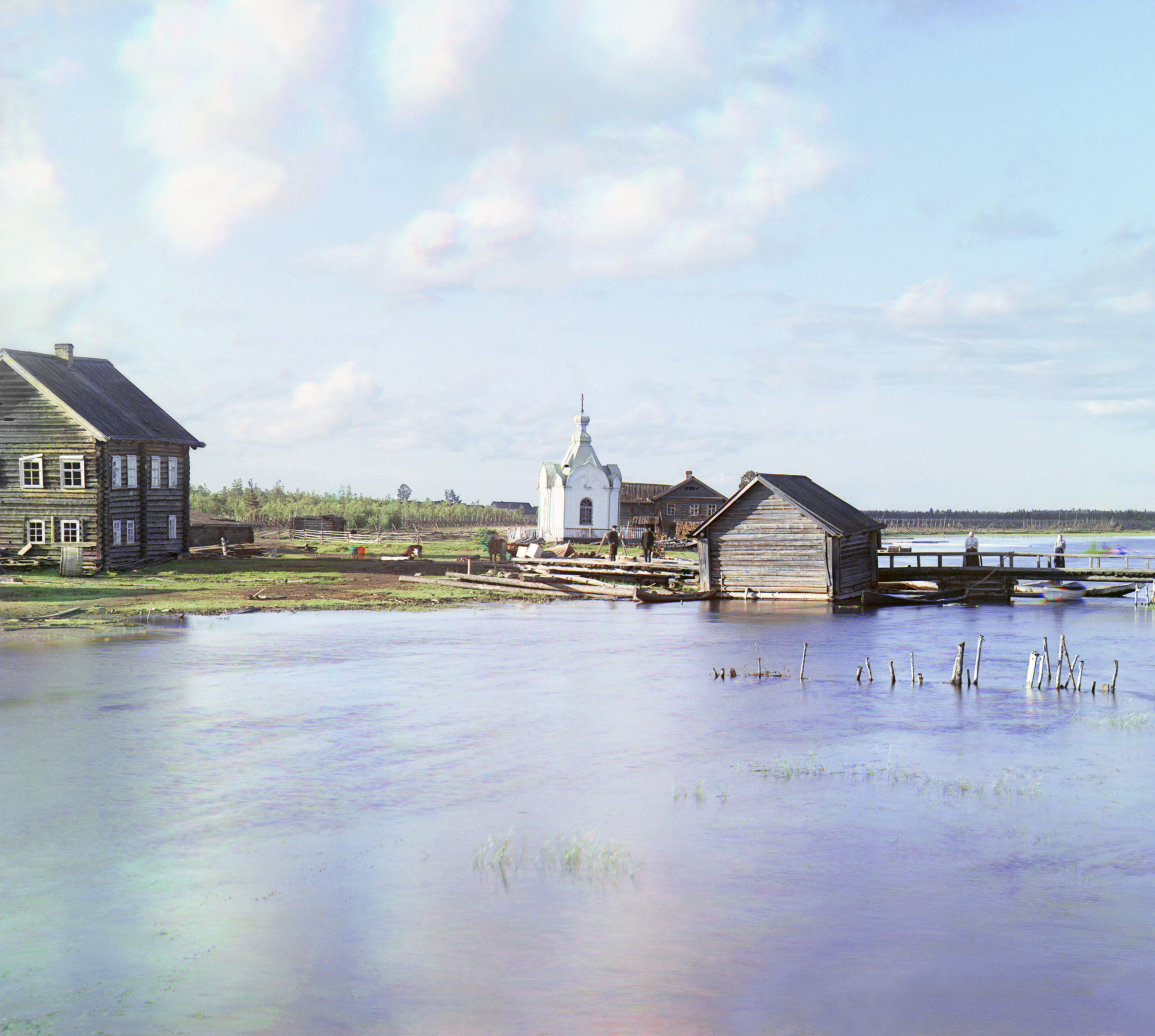 Река Остречина. Российская империя, 1909, фотограф Сергей Прокудин-Горский