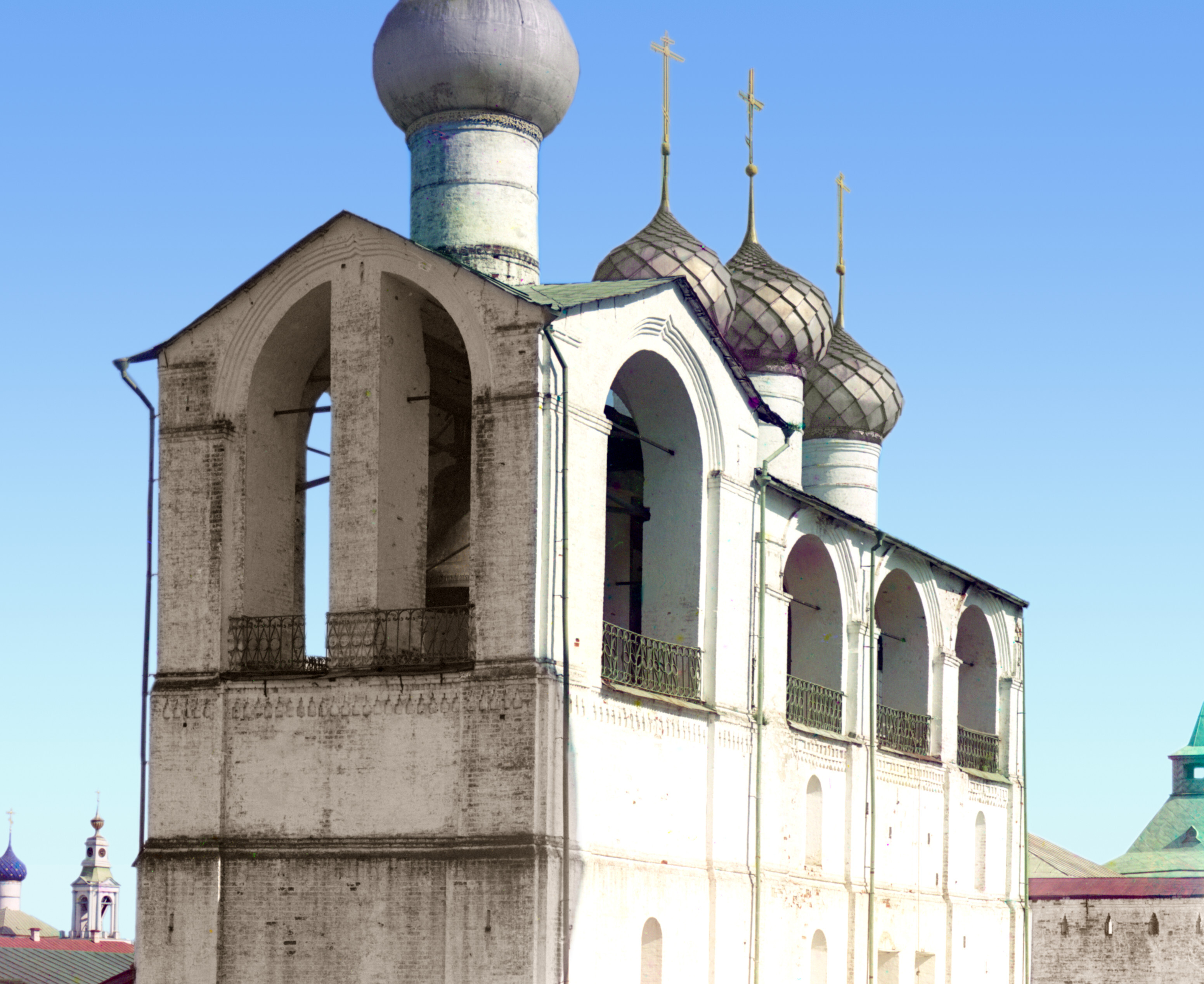 Колокольня Кремля (построена митрополитом Ионой). Ростов Великий, 1911 г., фотограф Сергей Прокудин-Горский