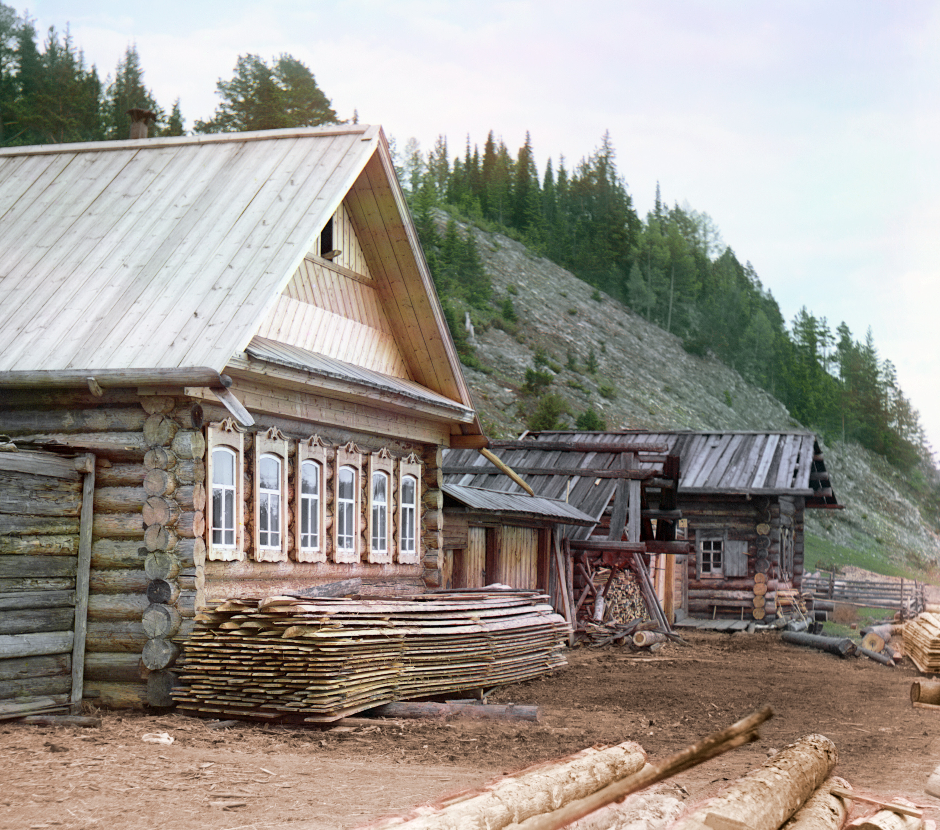 Крестьянская изба в селе Мартьянова, 1912 г., фотограф Сергей Прокудин-Горский