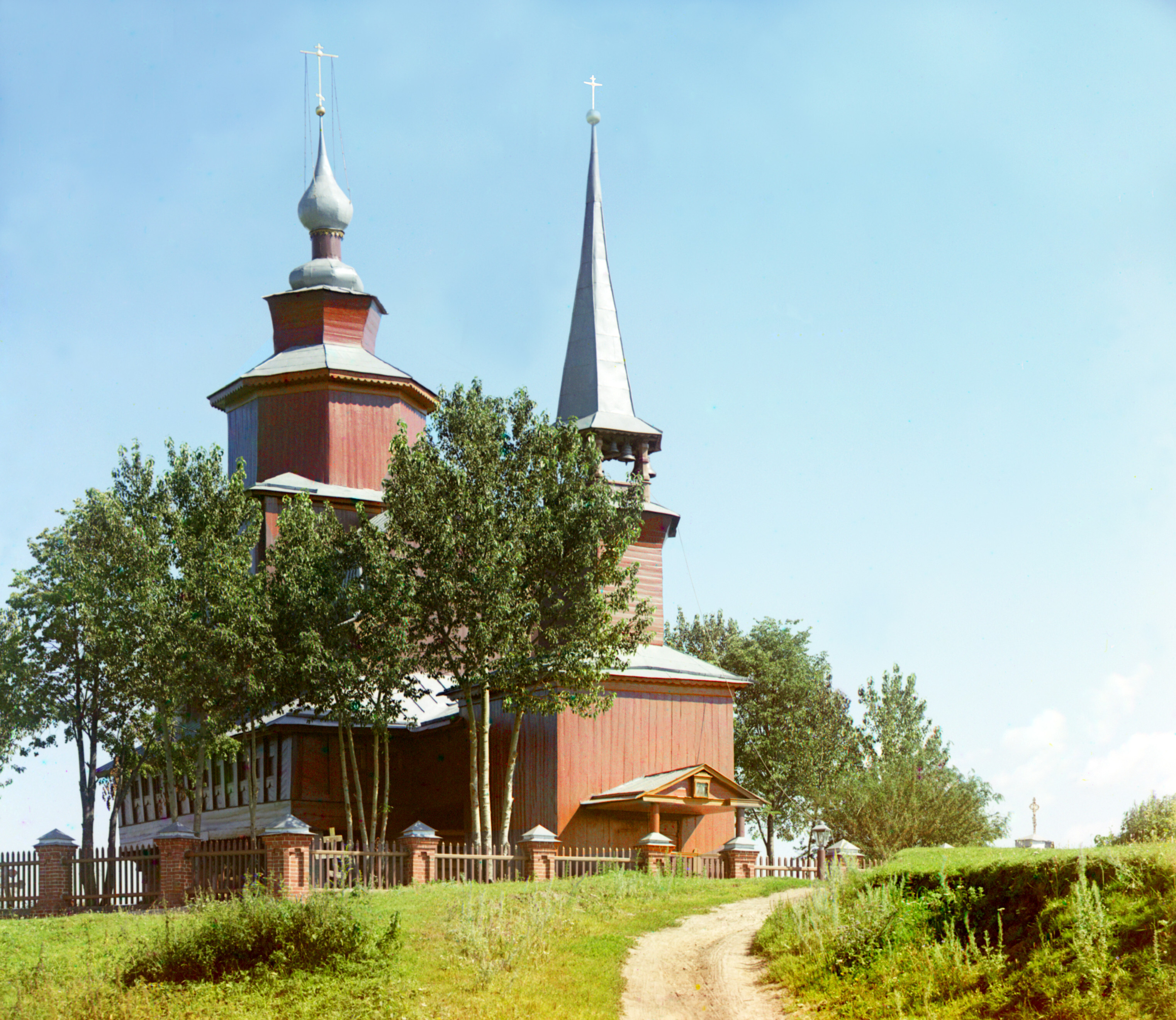 Церковь Иоанна Богослова, на Ишне, в трех верстах от Ростова, 1911 г., фотограф Сергей Прокудин-Горский