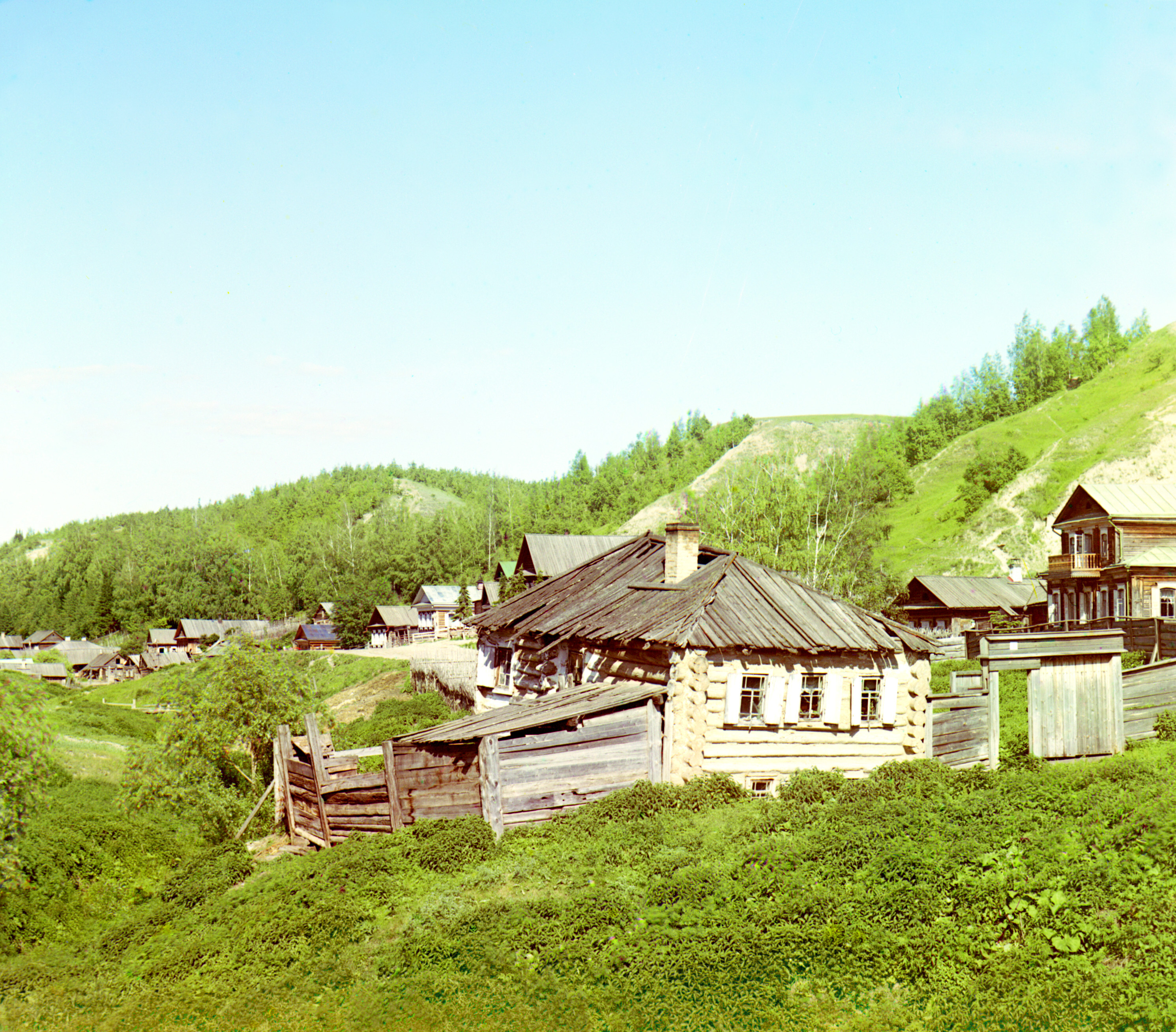 Поселок Вершины недалеко от Тобольска., 1912 г., фотограф Сергей Прокудин-Горский