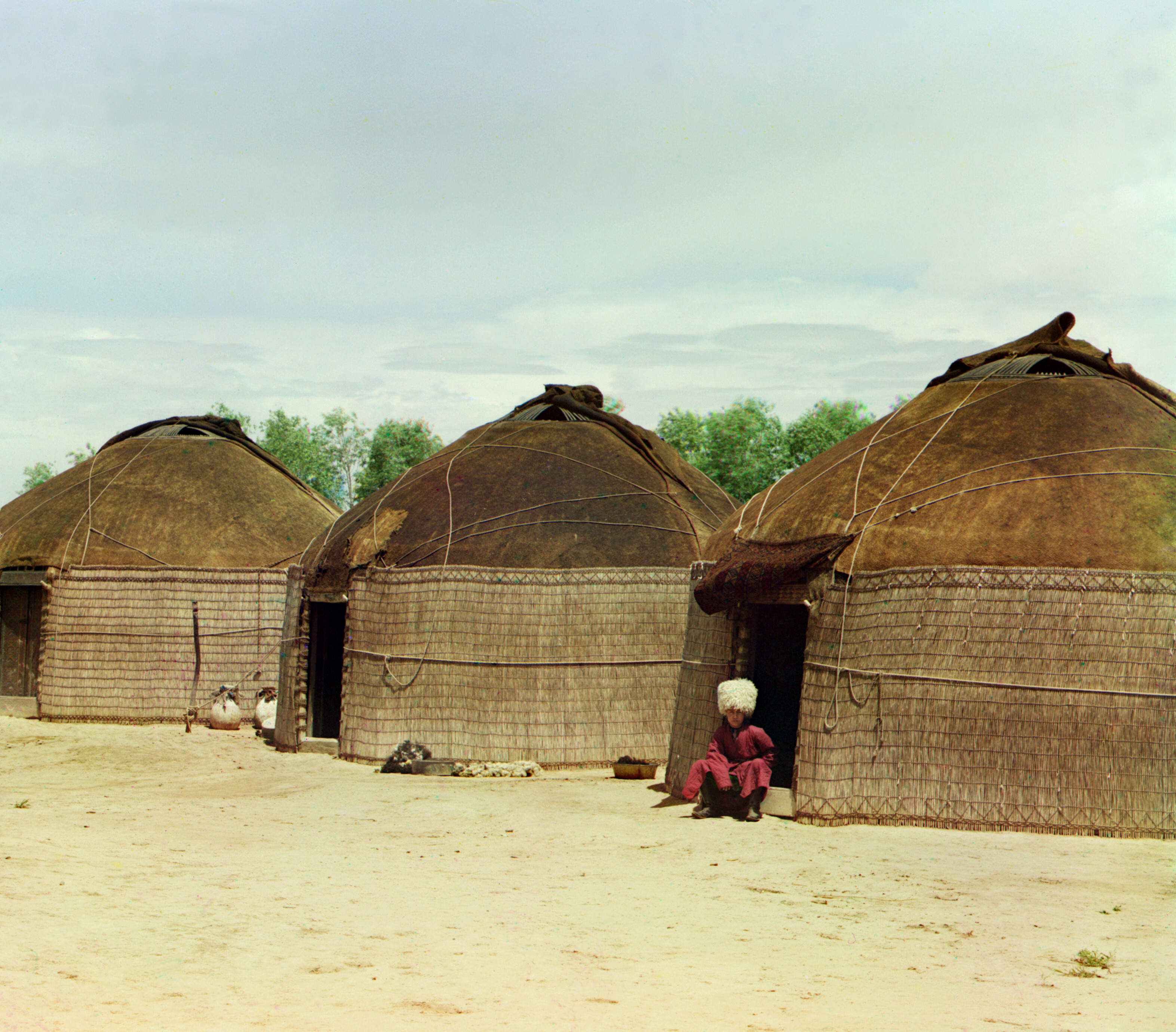 Текинские юрты, район Байрам-Али, Туркменистан, 1905-1915, фотограф Сергей Прокудин-Горский