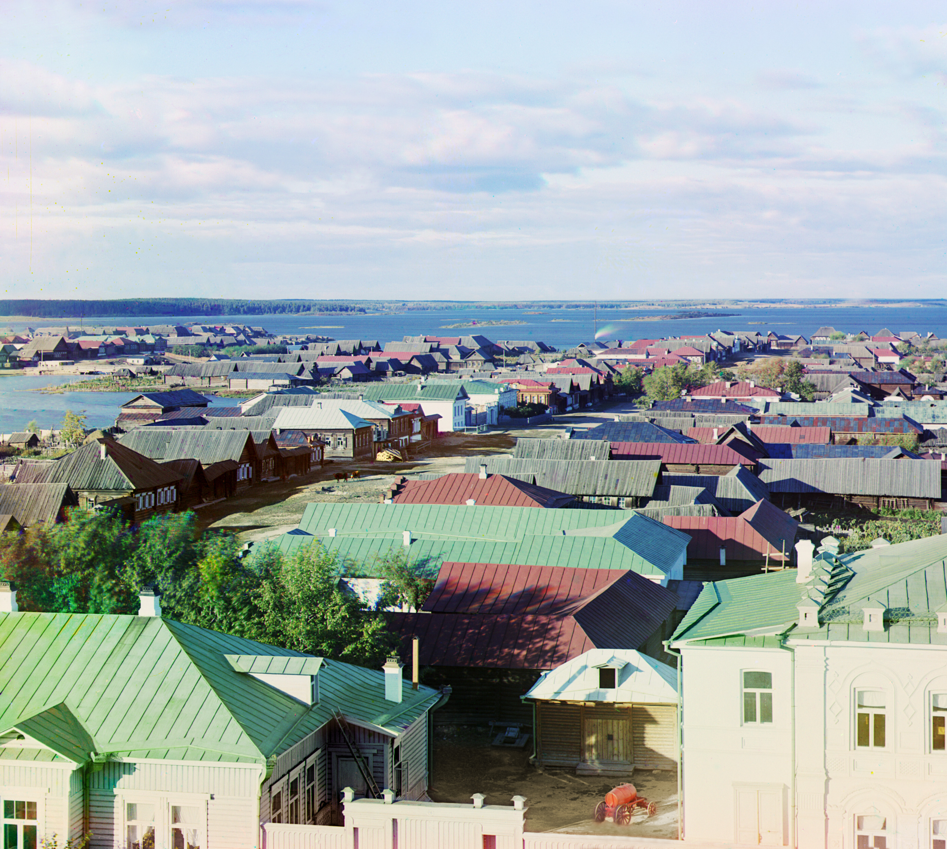 Каслинские поселки с озером, 1910, фотограф Сергей Прокудин-Горский