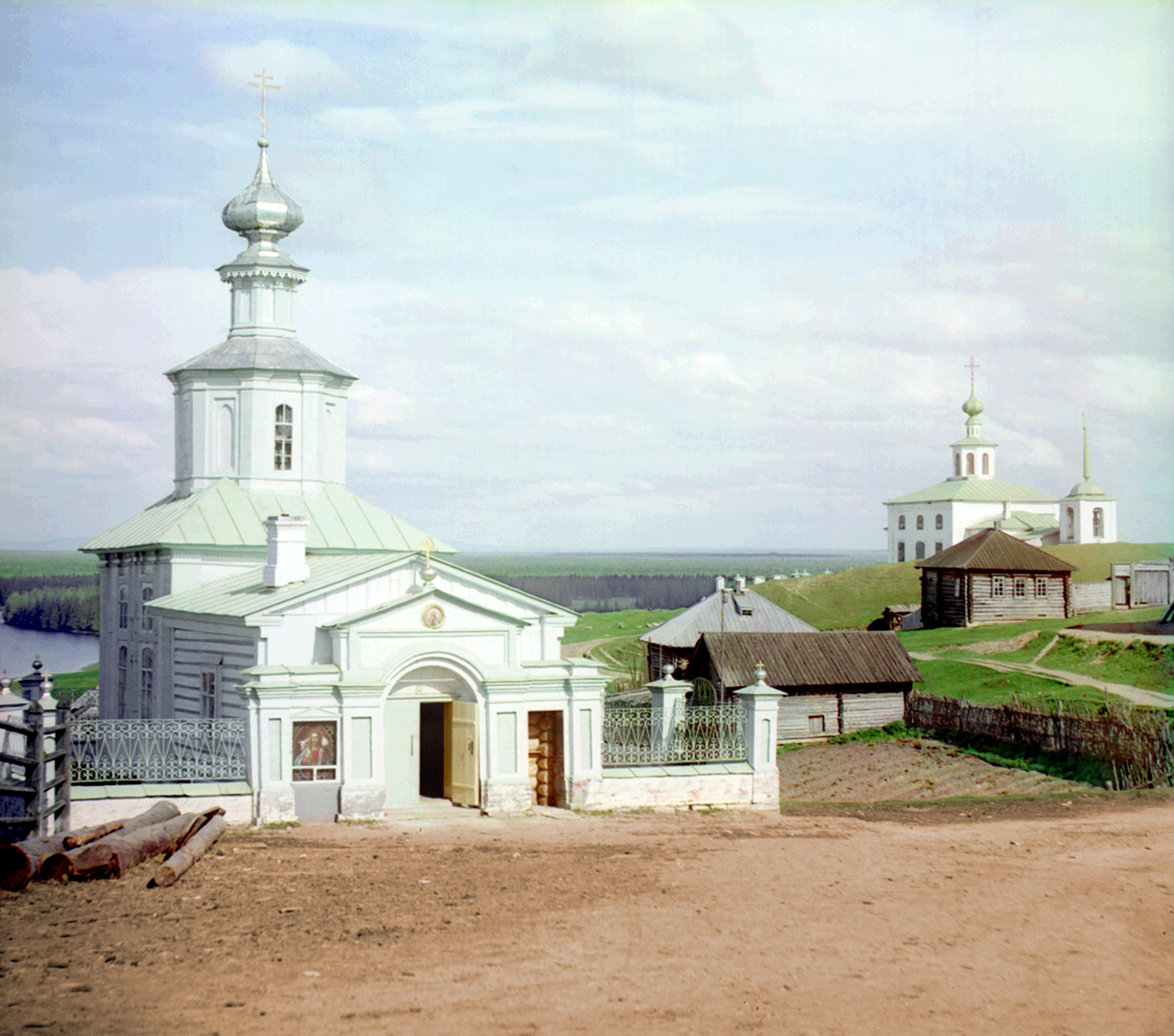 Часовня Спаса на месте погибших воинов, в городе Чердынь, 1910, фотограф Сергей Прокудин-Горский