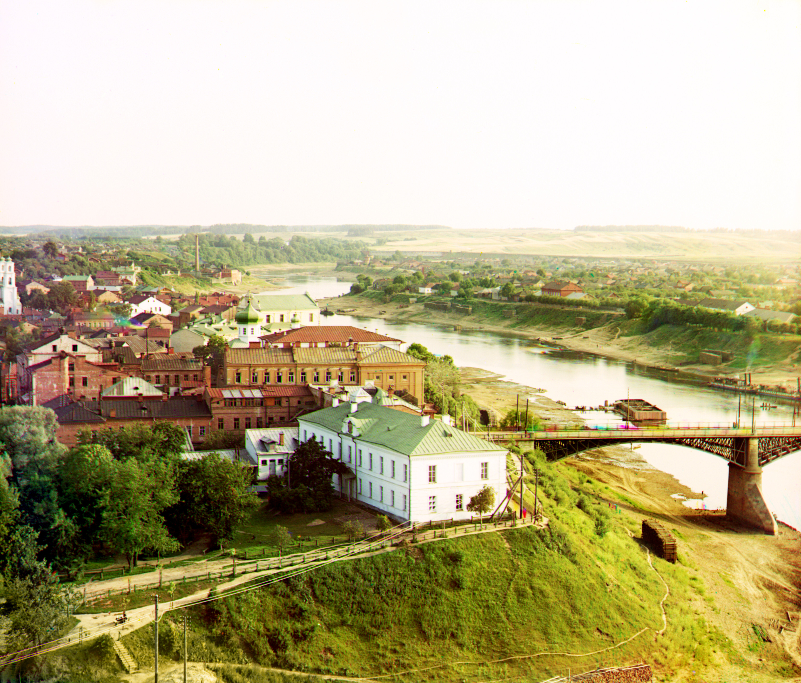 Витебск. Часть города с Западной Двиной, 1912 г., фотограф Сергей Прокудин-Горский