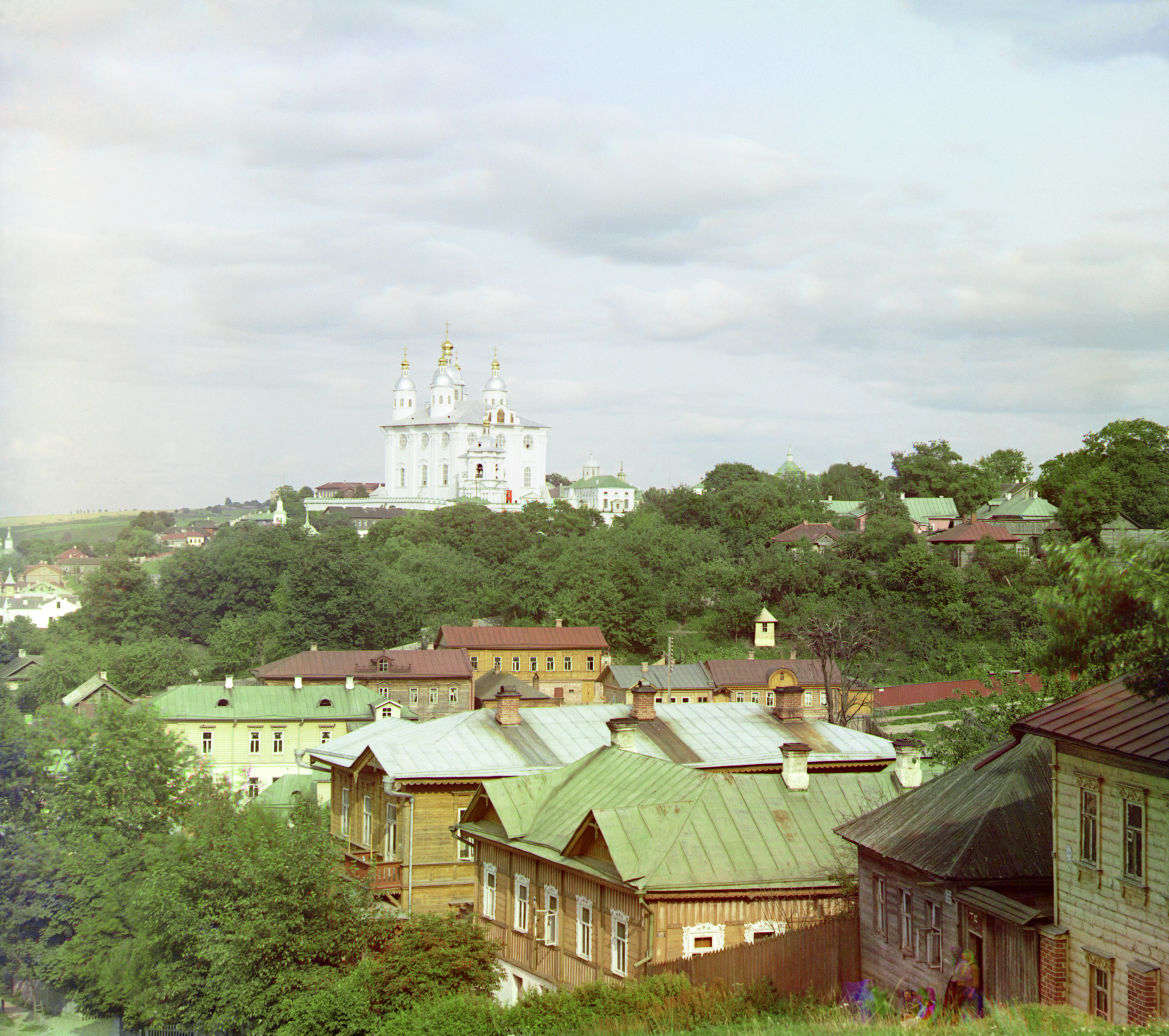 Успенский собор с Казанской горы. Смоленск, 1912 г., фотограф Сергей Прокудин-Горский