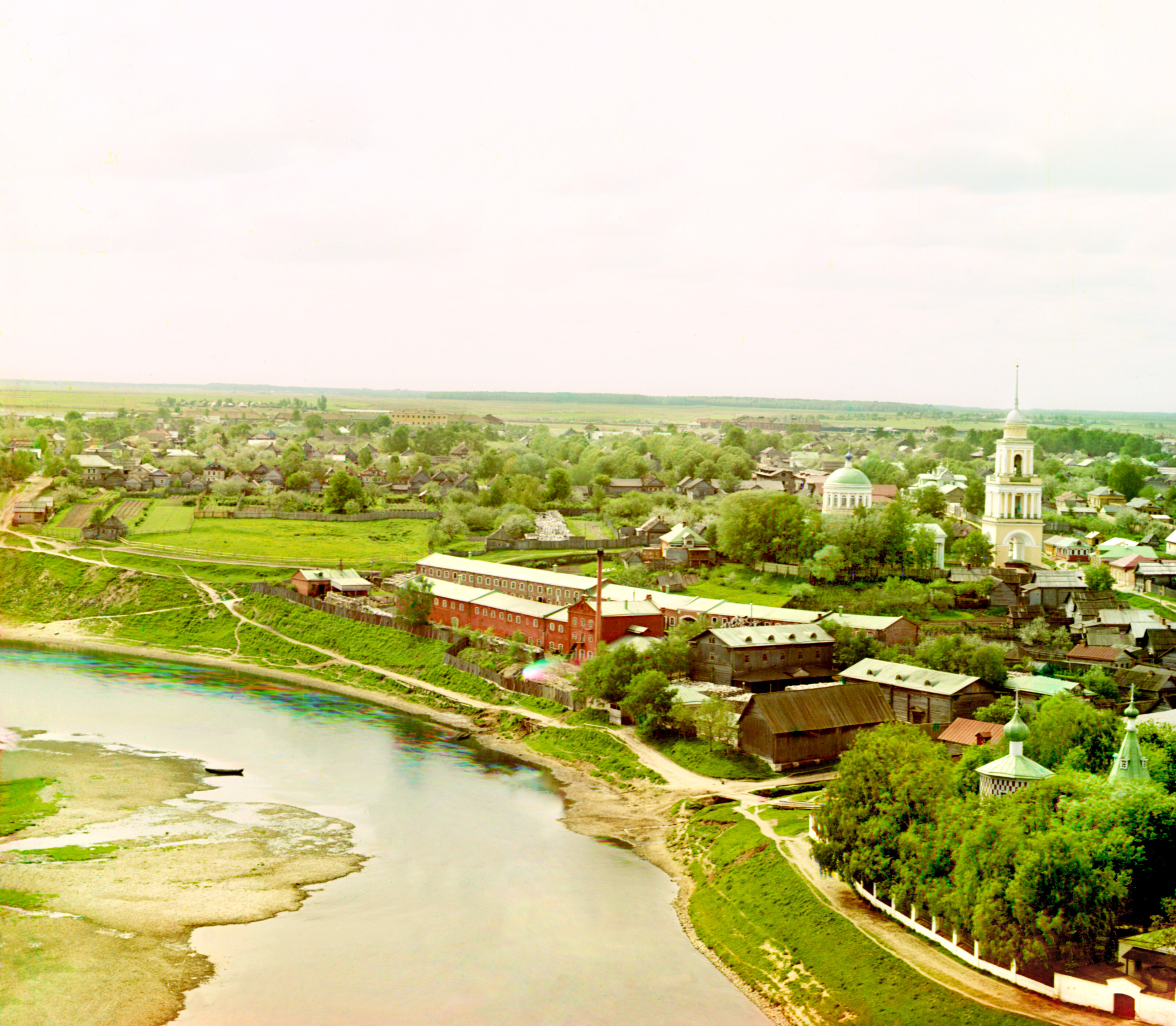 Князь-Дмитриевская сторона города с Спасо-Преображенской церковью, 1910, фотограф Сергей Прокудин-Горский