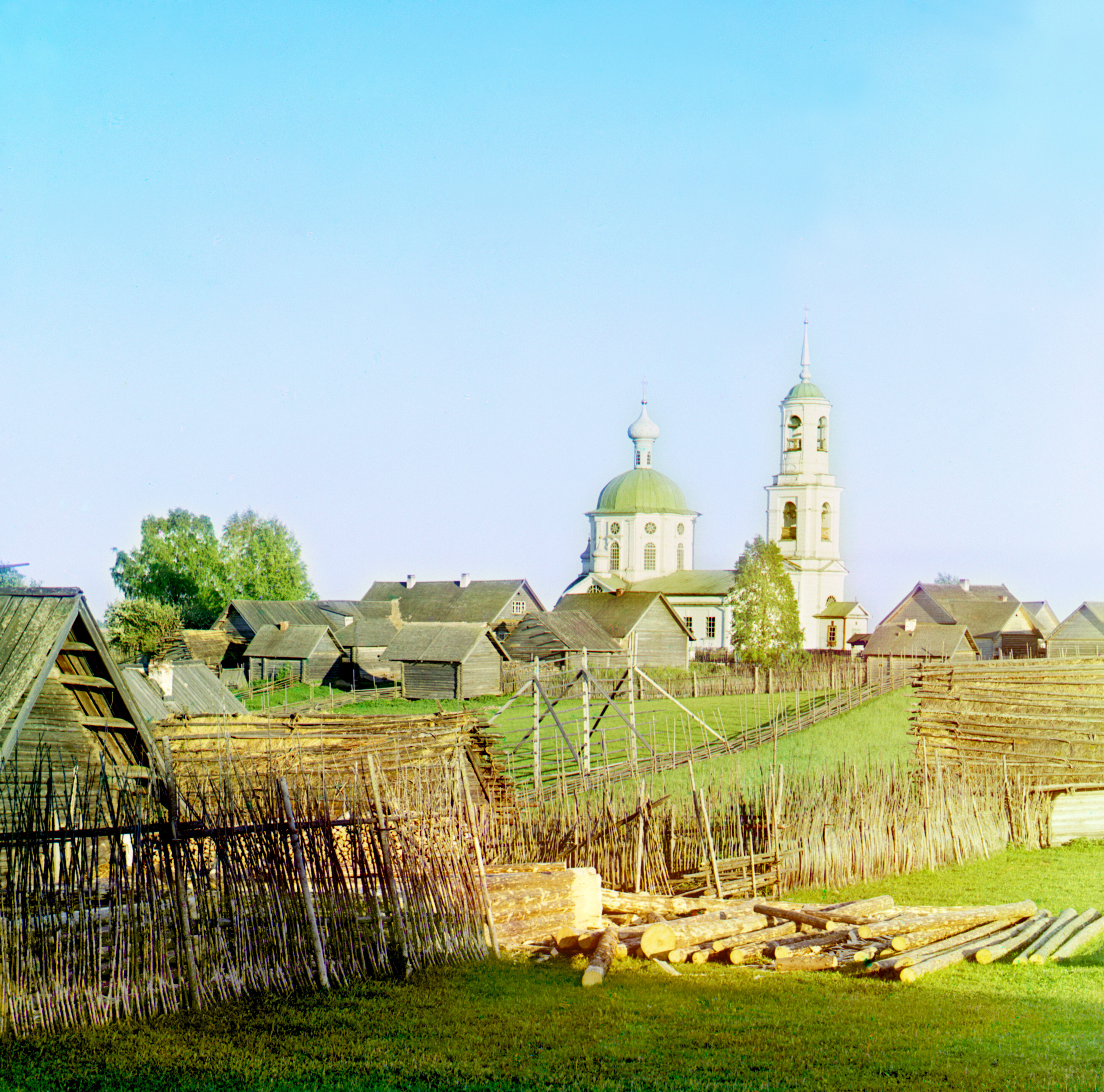 Церковь в Стерже у села Новинка. Церковь Святого Владимира (Петра и Павла), 1910, фотограф Сергей Прокудин-Горский