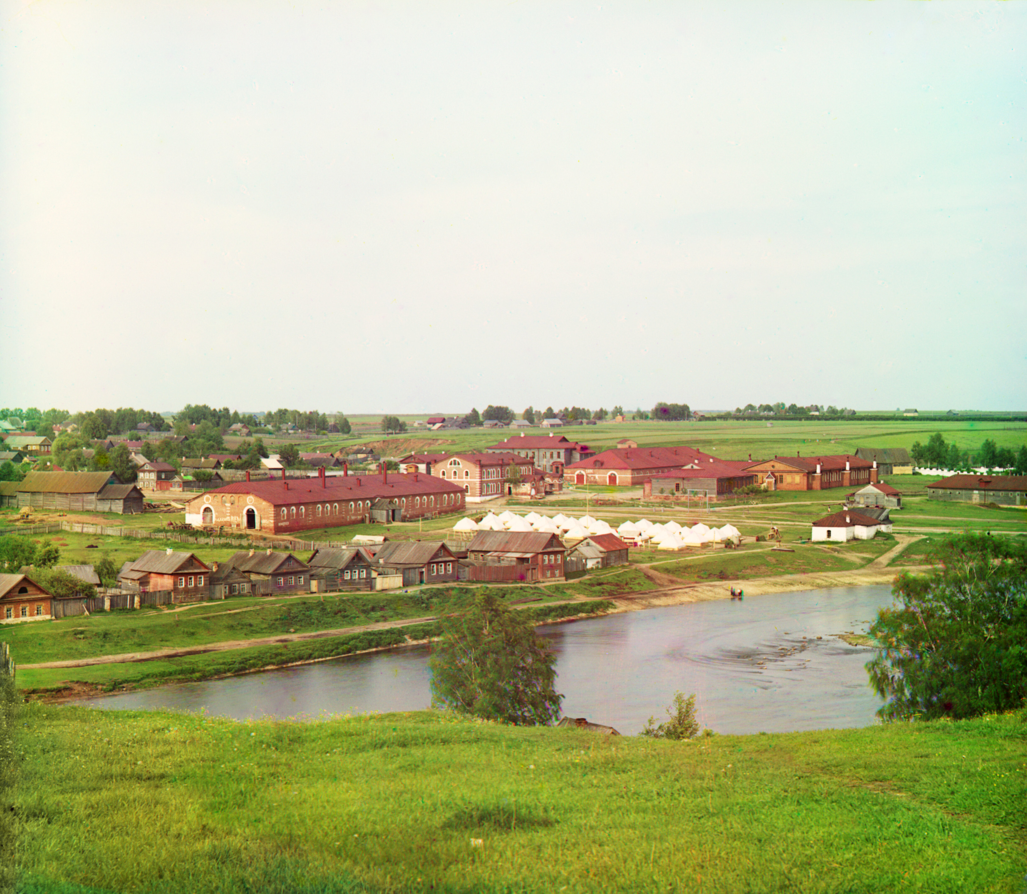 Торжок. Лагерь и казармы, 1910, фотограф Сергей Прокудин-Горский