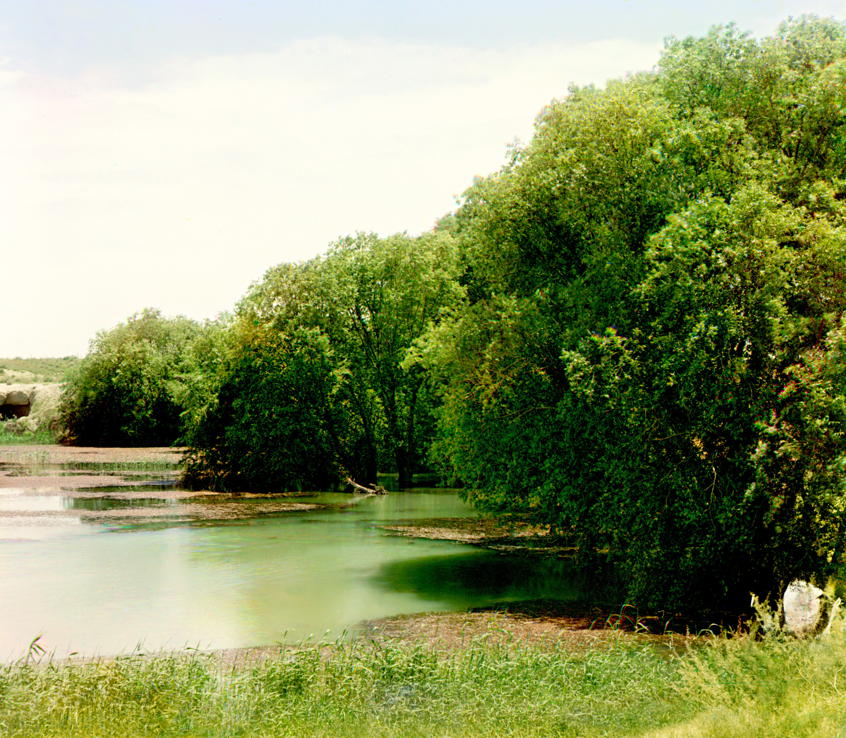 У плотины Гундукуш, Иолотань, 1905-1915, фотограф Сергей Прокудин-Горский