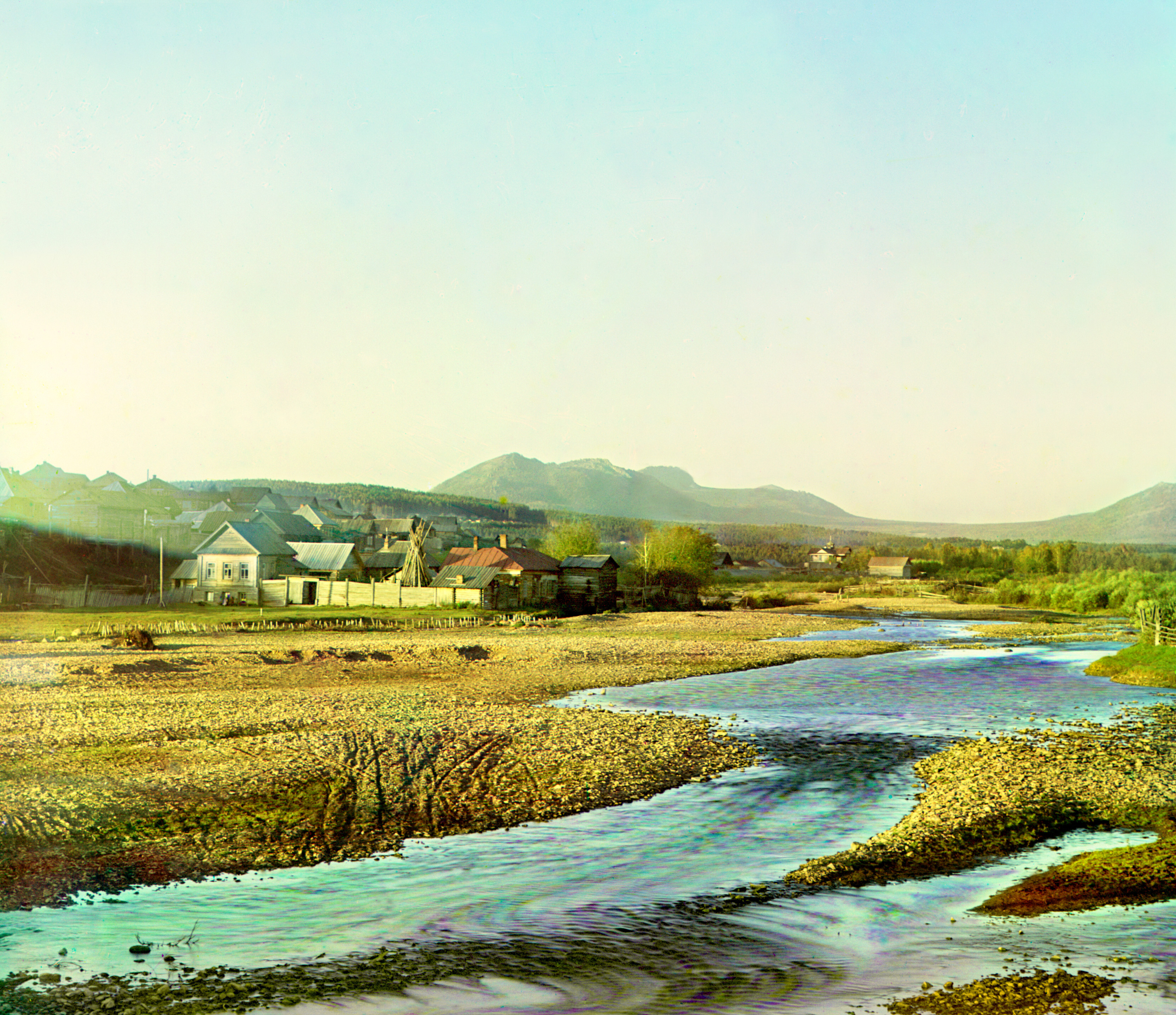 Поселок Ветлуга. Река Тесма. Возле Златоуста, 1910, фотограф Сергей Прокудин-Горский