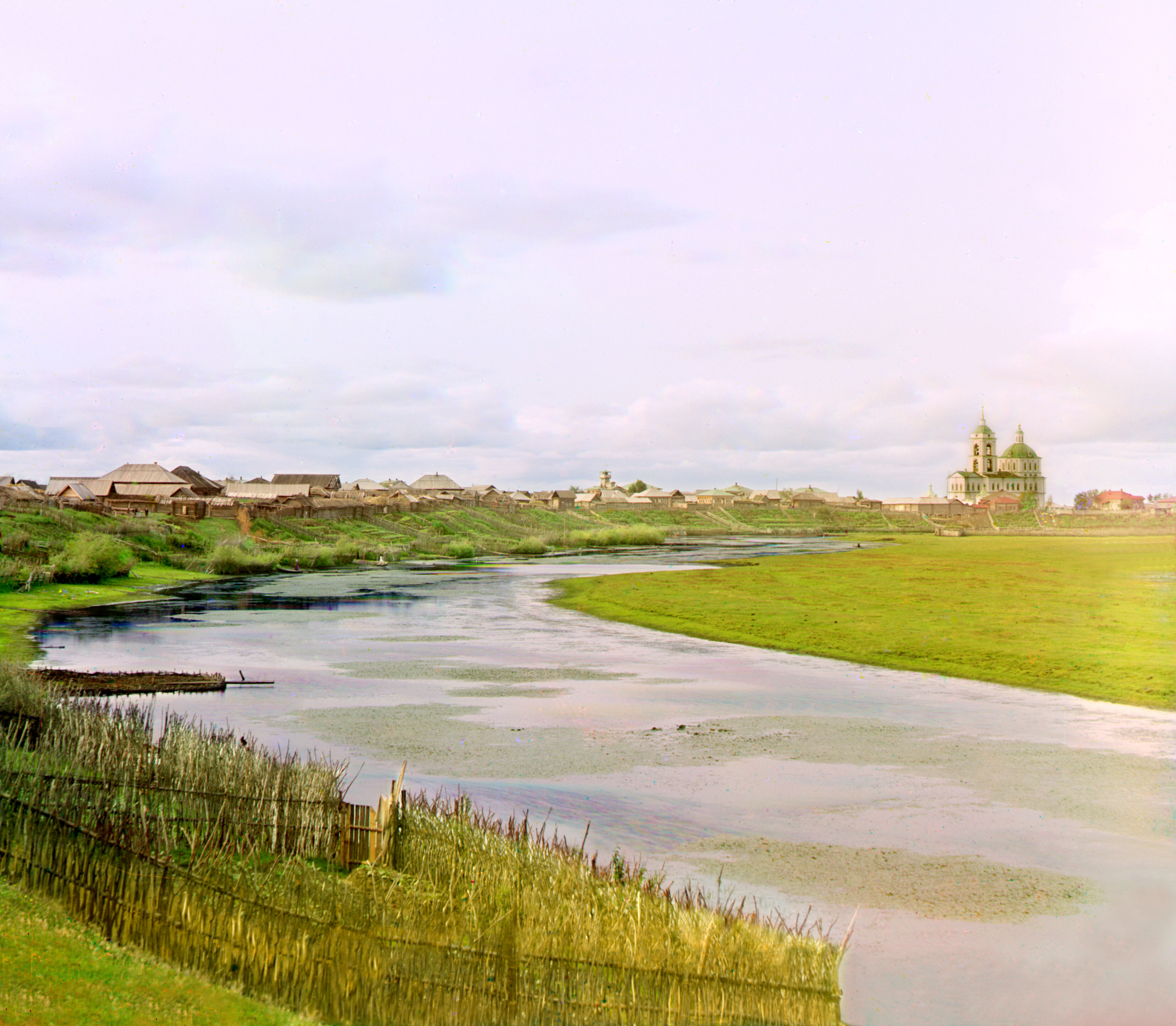 Река Исеть у села Мехонское, 1912 г., фотограф Сергей Прокудин-Горский