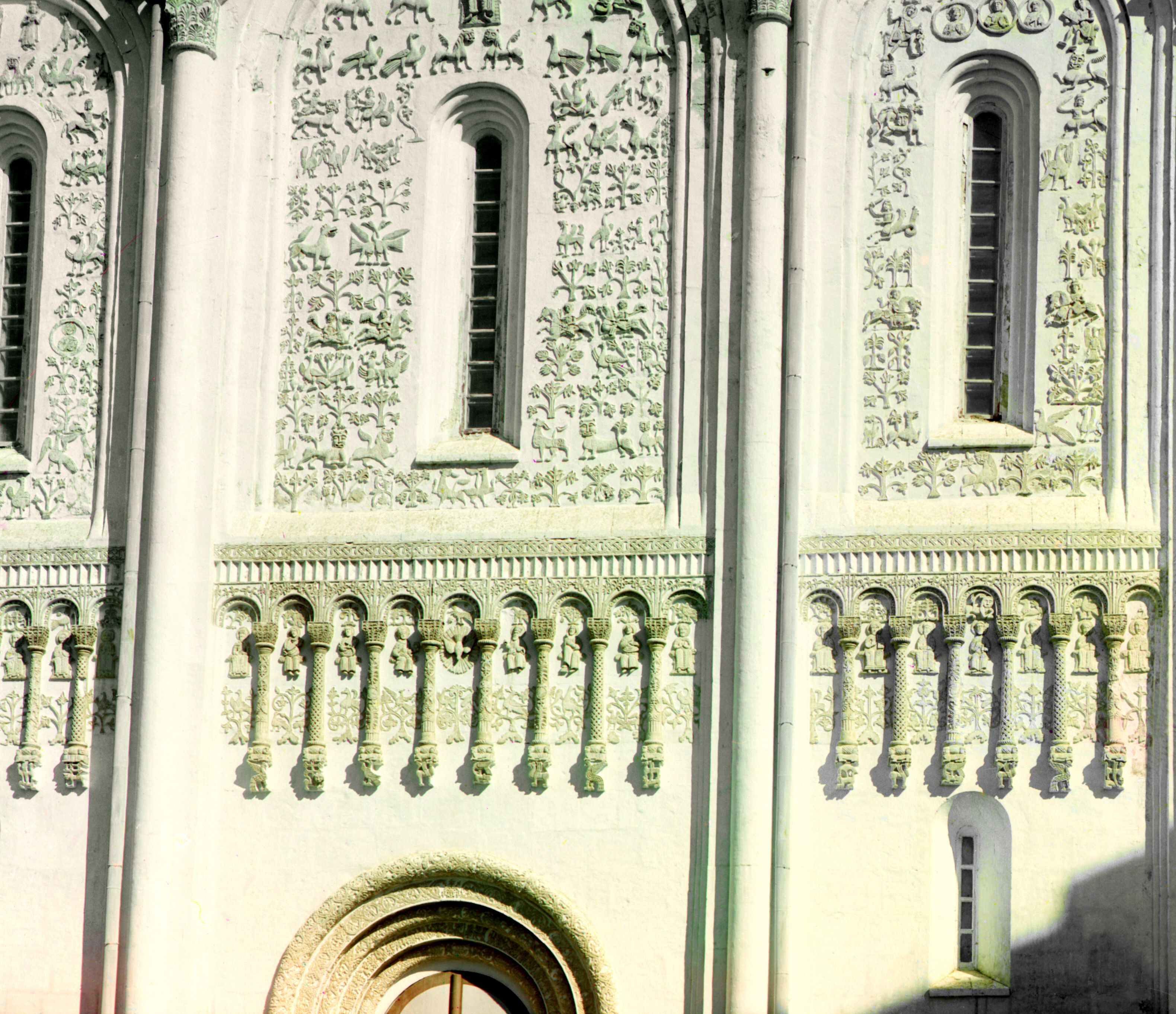 Фрагмент Дмитриевского собора. Владимир, 1911 г., фотограф Сергей Прокудин-Горский