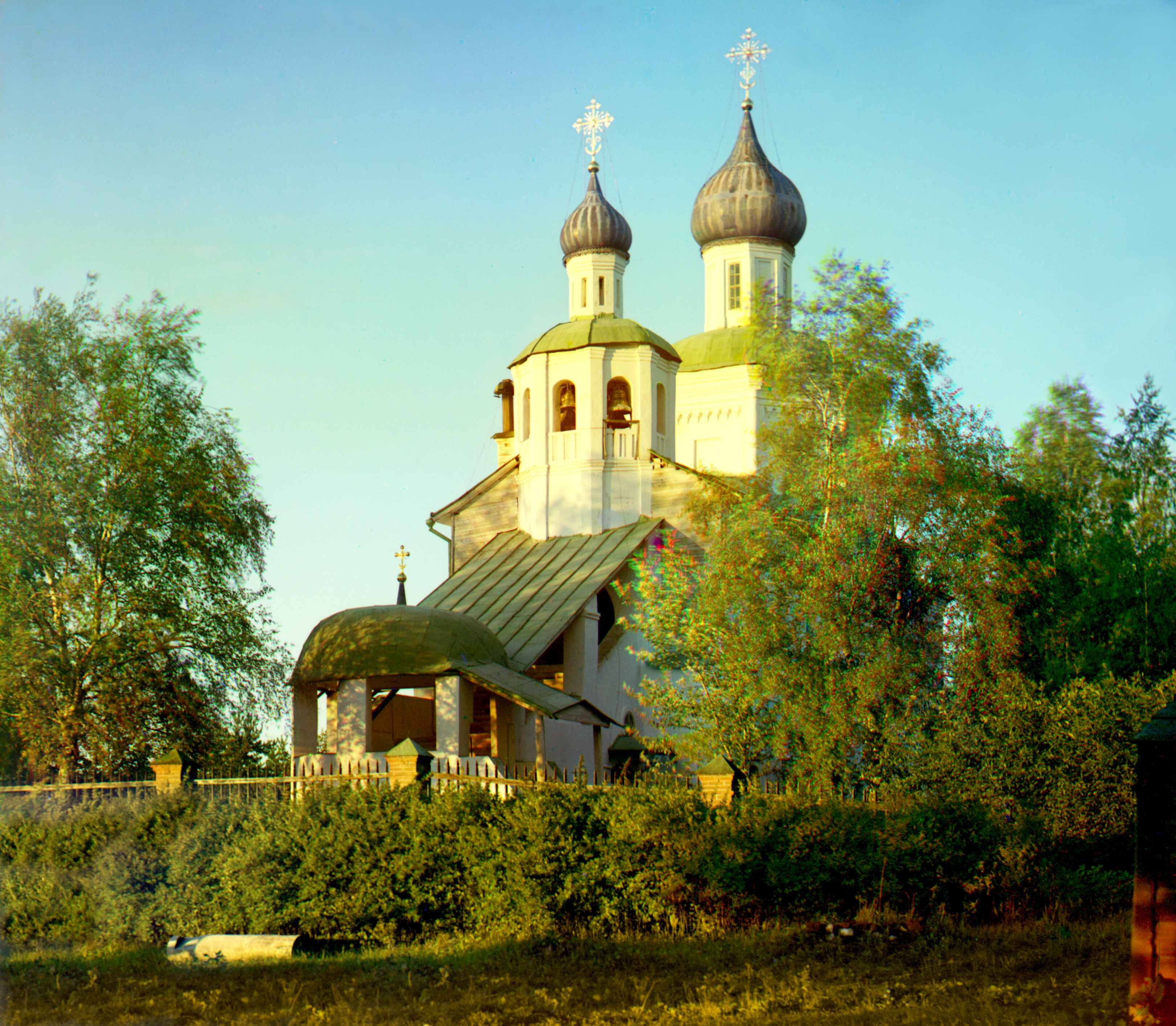 Бородинская церковь. (В куполе есть отверстие). Бородино, 1911 г., фотограф Сергей Прокудин-Горский