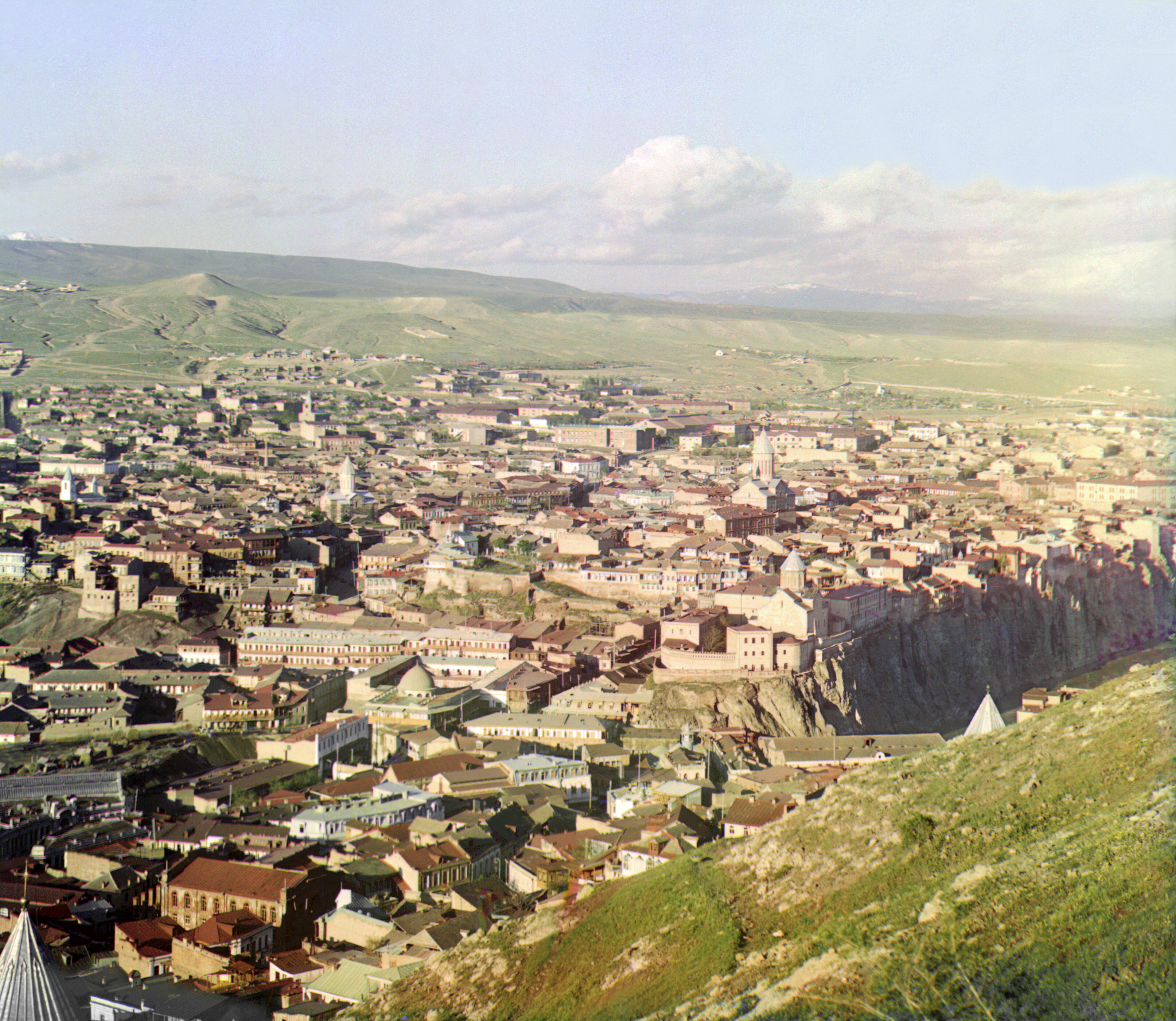 Вид на Тифлис с Ботанической горы, 1905-1915, фотограф Сергей Прокудин-Горский