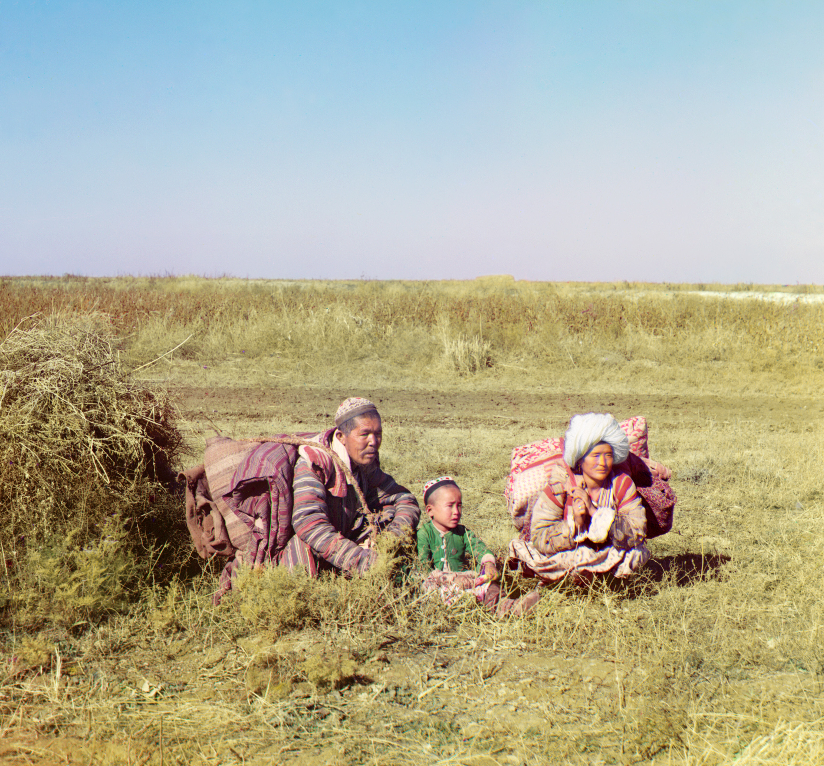 Кочевые киргизы. Голодная степь, 1905-1915, фотограф Сергей Прокудин-Горский