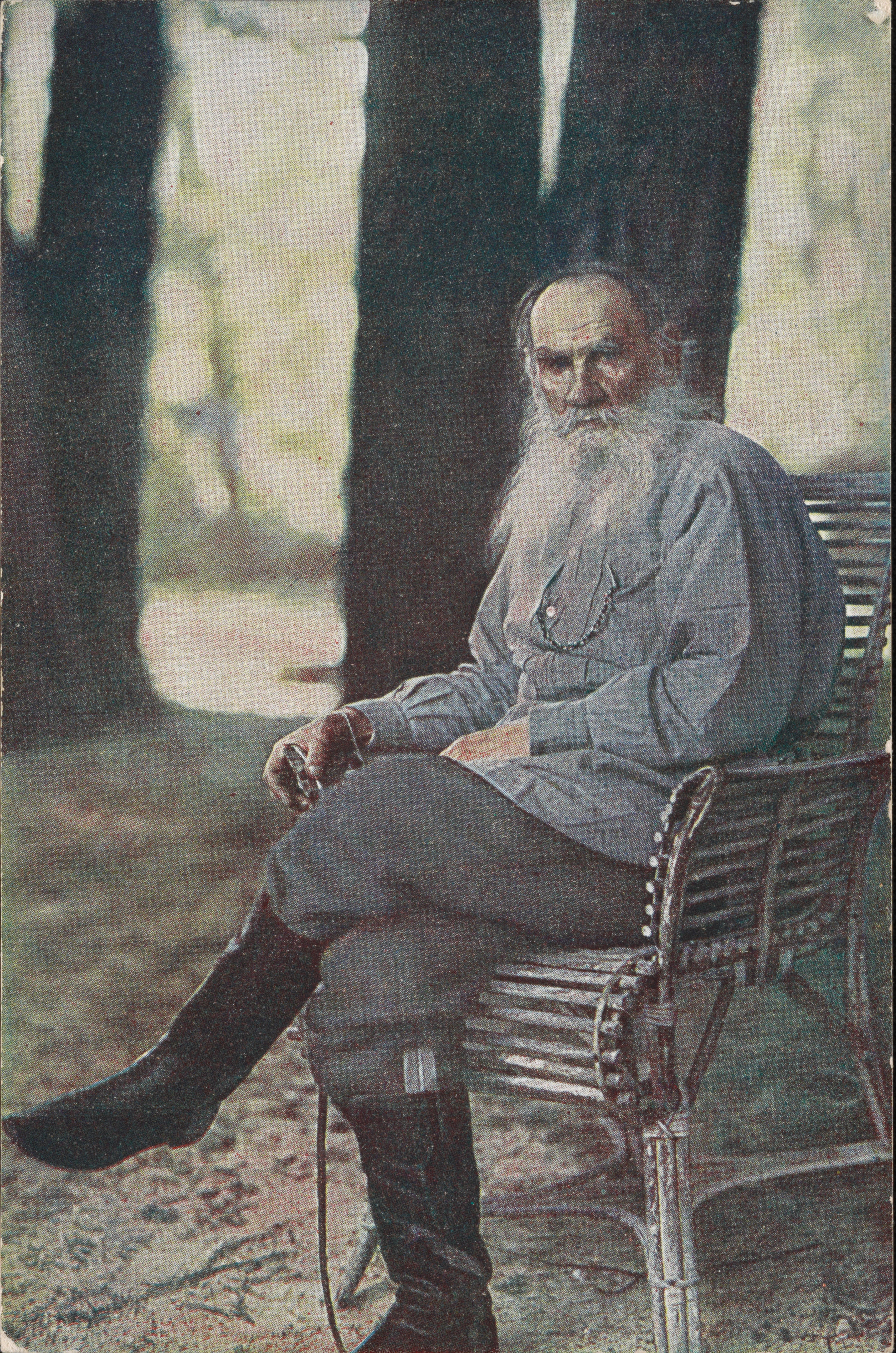Лев Николаевич Толстой в Ясной Поляне, май 1908 года, фотограф Сергей Прокудин-Горский