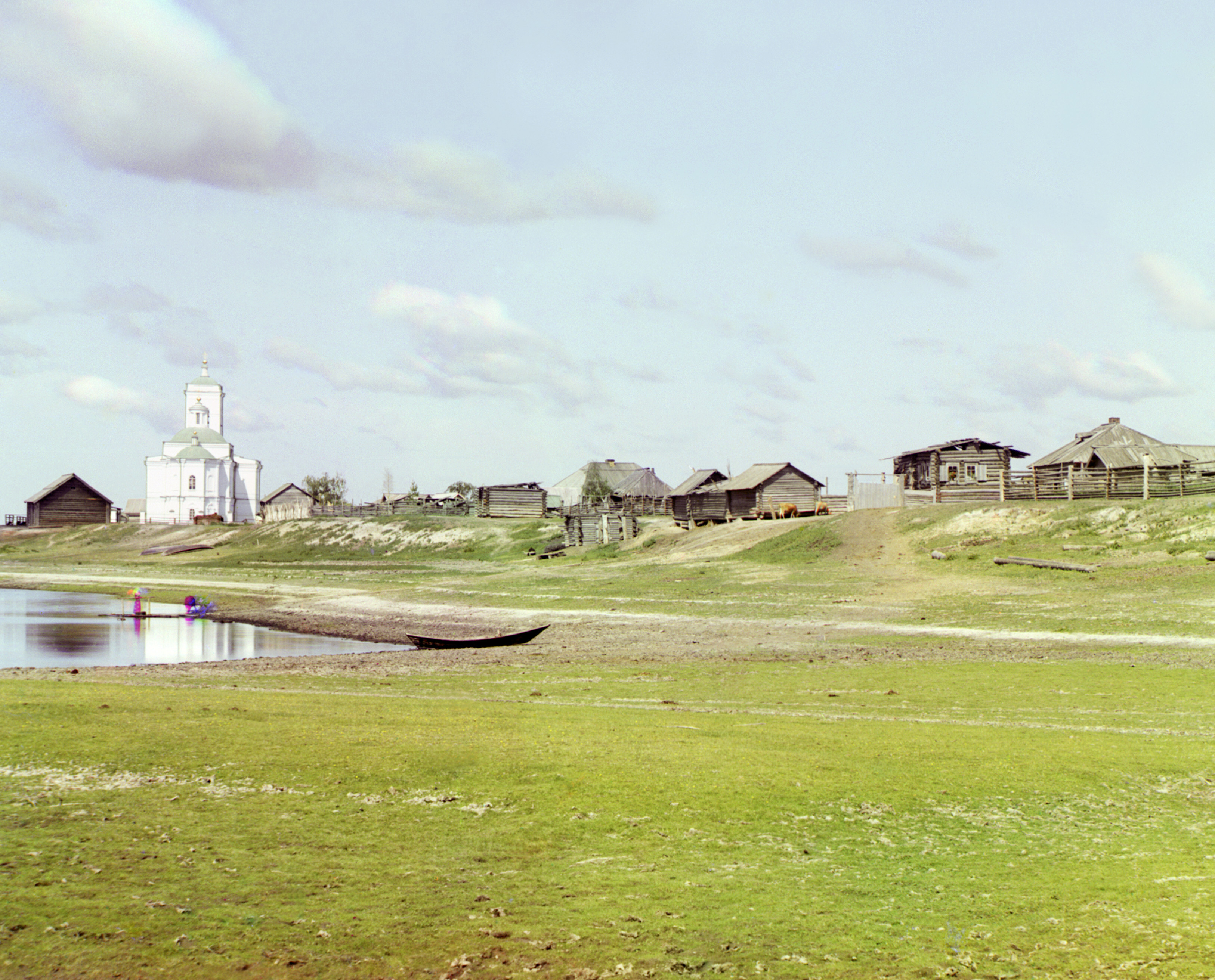 Село Покровское на реке Туре., 1912 г., фотограф Сергей Прокудин-Горский