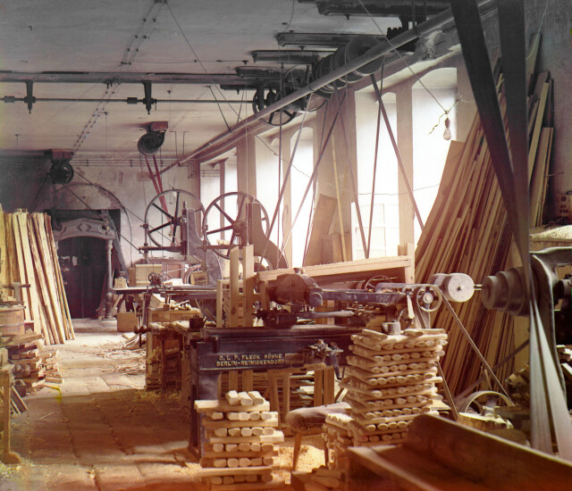 Стыковочный цех по производству ножен на Златоустовском заводе, 1910, фотограф Сергей Прокудин-Горский
