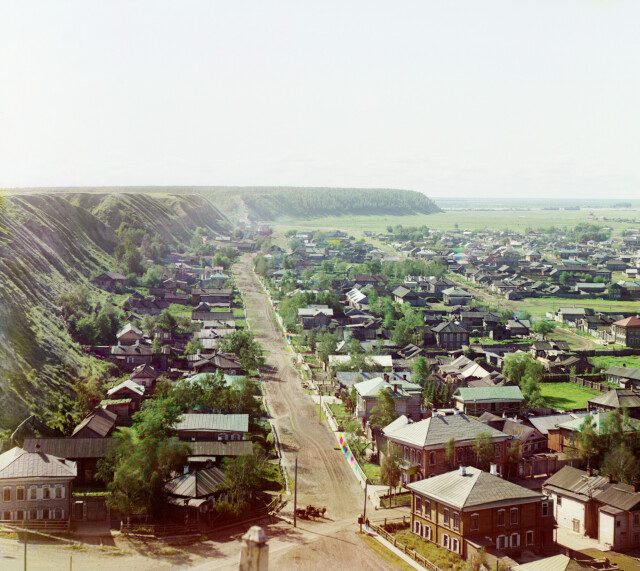 Вид на город Тобольск от Успенского собора с северо-запада, 1912 г., фотограф Сергей Прокудин-Горский