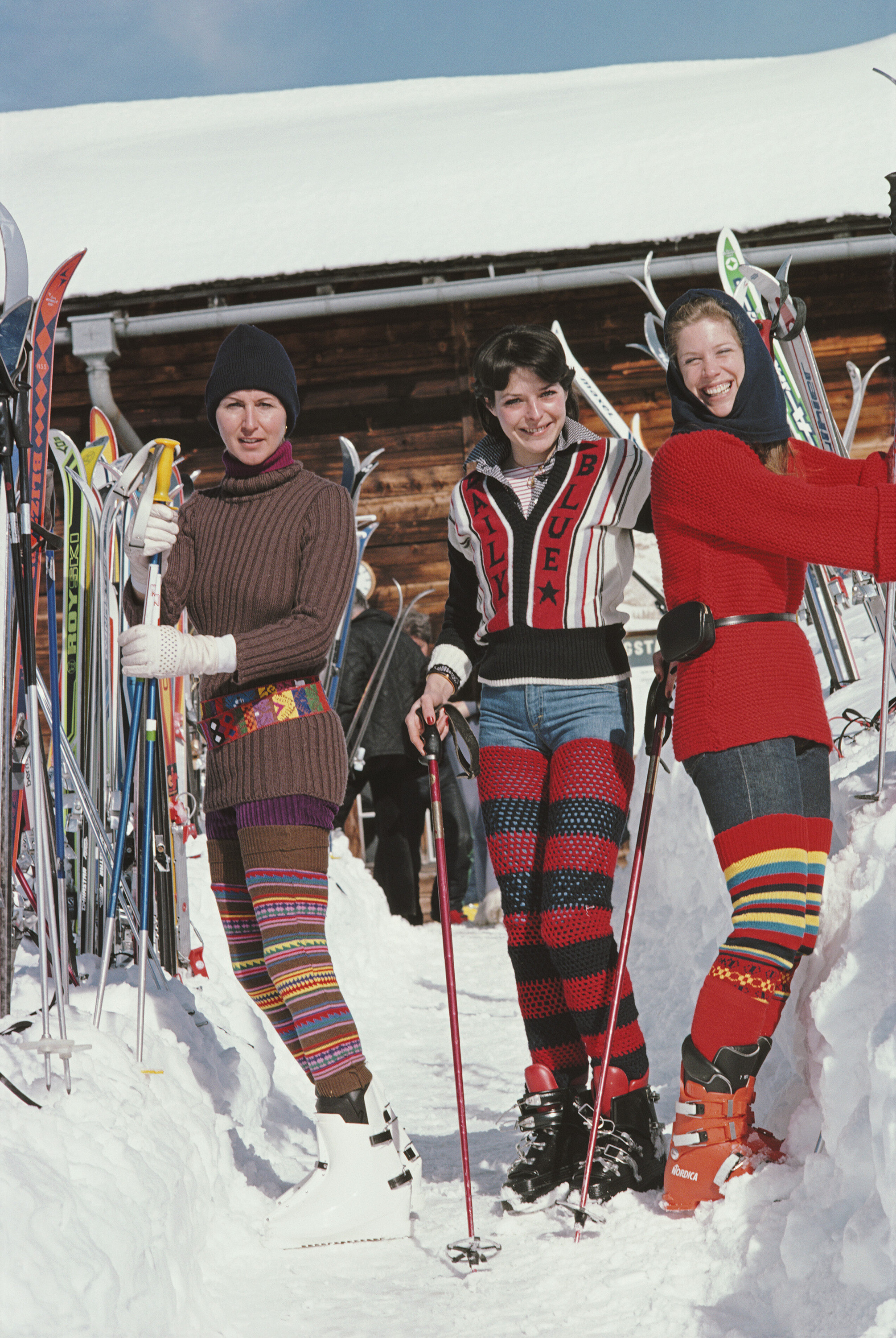 Катание на лыжах в Гштааде, 1977 год. Фотограф Слим Ааронс